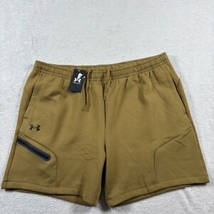 Under Armour Unstoppable 7" Shorts Mens 2XL Green Fleece Sports Moisture Wicking